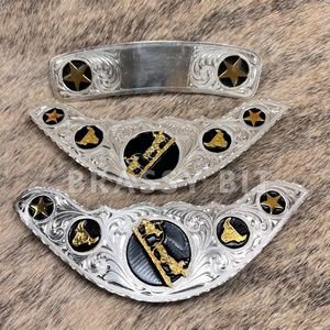 Silver Western Saddle Silver Plate Set